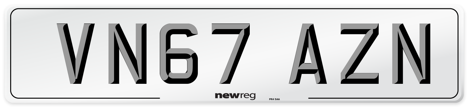 VN67 AZN Number Plate from New Reg